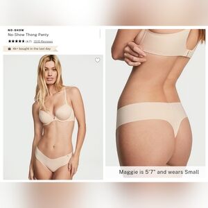 Victoria's secret very sexy No Show Thong panty MARZIPAN BEIGE XXL